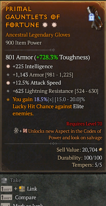 Legendary Gloves Int(GA) IAS/AS(GA) // S13 24/7 Online Acc#1C318