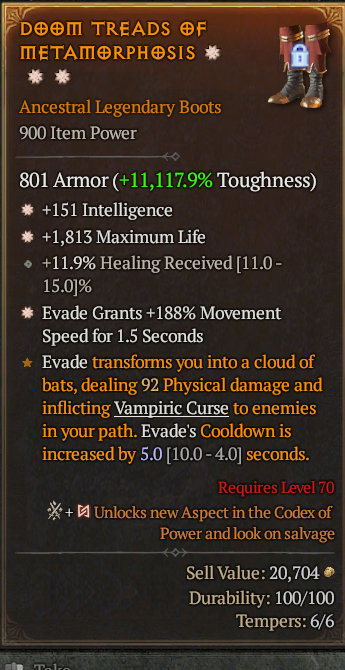 Legendary Boots Int(GA) Life/HP(GA) MS// S13 24/7 Online Acc#1C324