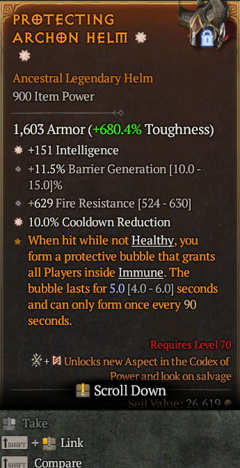 Legendary Helm Int(GA) CDR(GA) // S13 24/7 Online Acc#1C326