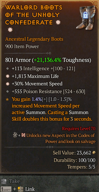 Legendary Boots Life/HP(GA) MS(GA) // S13 24/7 Online Acc#1C327