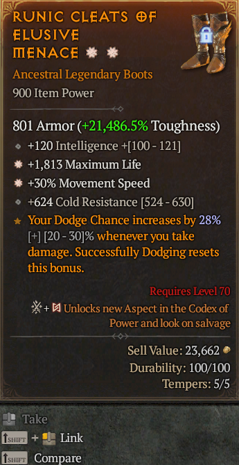 Legendary Boots Life/HP(GA) MS(GA) // S13 24/7 Online Acc#1C336