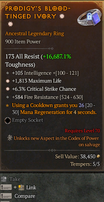Legendary Ring Life/HP(GA) CC(GA) // S13 24/7 Online Acc#1C337