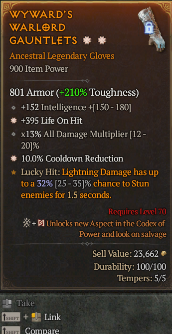 Legendary Gloves LoH(GA) CDR(GA) // S13 24/7 Online Acc#1C342