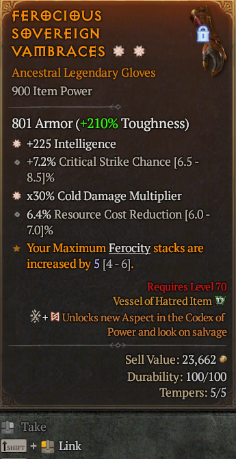 Legendary Gloves Int(GA) Cold Multi(GA) // S13 24/7 Online Acc#1C345
