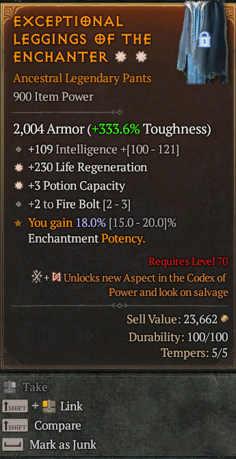 Legendary Pants Regen(GA) Pot(GA) // S13 24/7 Online Acc#1C346