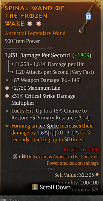 Legendary Wand Life/HP(GA) CDM(GA) // S13 24/7 Online Acc#1C355