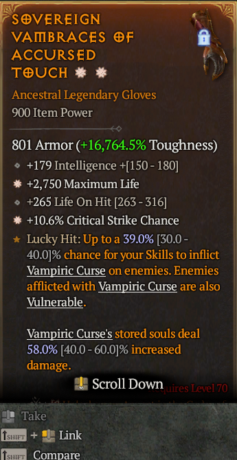 Legendary Gloves Life/HP(GA) CC(GA) // S13 24/7 Online Acc#1C411