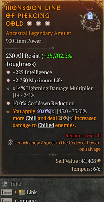 Legendary Amulet Int(GA) Life/HP(GA) CDR// S13 24/7 Online Acc#1C417