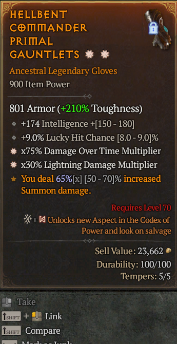 Legendary Gloves DoT Multi(GA) Lightning Multi(GA) // S13 24/7 Online Acc#1C4110