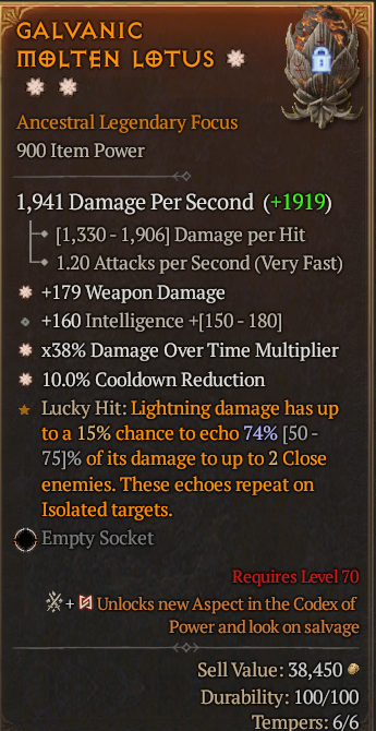 Legendary Focus Weapon Dmg(GA) DoT Multi(GA) CDR// S13 24/7 Online Acc#1C427