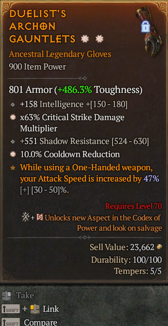 Legendary Gloves CDM(GA) CDR(GA) // S13 24/7 Online Acc#1C433