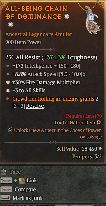 Legendary Amulet Fire Multi(GA) All(GA) // S13 24/7 Online Acc#1C437