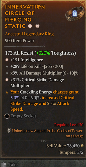 Legendary Ring Int(GA) CDM(GA) // S13 24/7 Online Acc#1C445