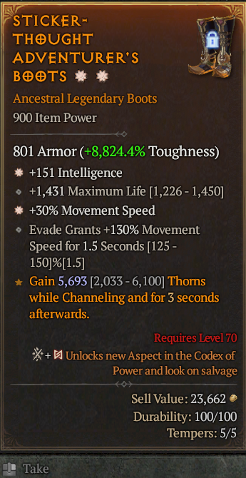 Legendary Boots Int(GA) MS(GA) // S13 24/7 Online Acc#1C458