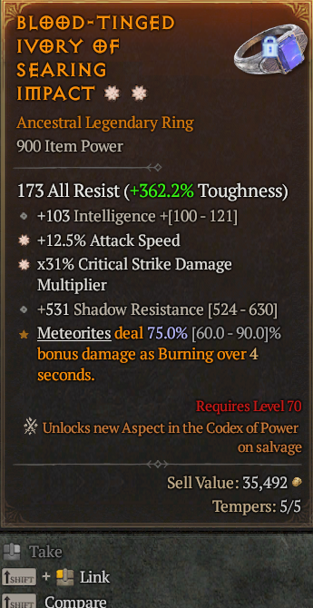 Legendary Ring IAS/AS(GA) CDM(GA) // S13 24/7 Online Acc#1C512