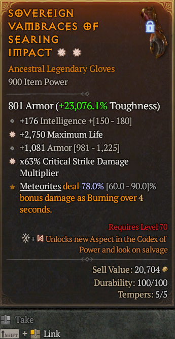 Legendary Gloves Life/HP(GA) CDM(GA) // S13 24/7 Online Acc#1C528