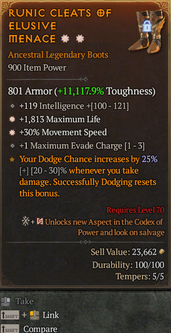 Legendary Boots Life/HP(GA) MS(GA) // S13 24/7 Online Acc#1C5210