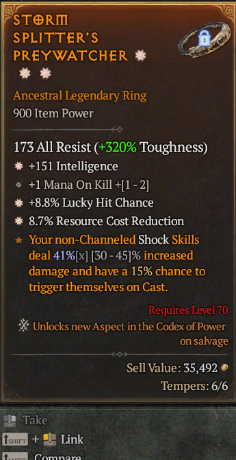 Legendary Ring Int(GA) Lucky(GA) RCR// S13 24/7 Online Acc#1C532