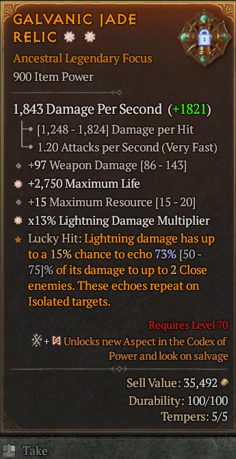 Legendary Focus Life/HP(GA) Lightning Multi(GA) // S13 24/7 Online Acc#1C535