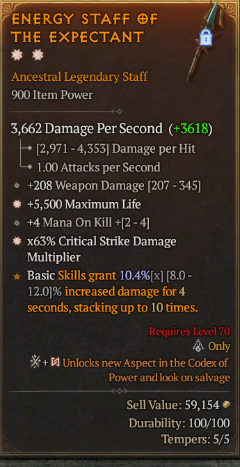 Legendary Staff Life/HP(GA) CDM(GA) // S13 24/7 Online Acc#1C538