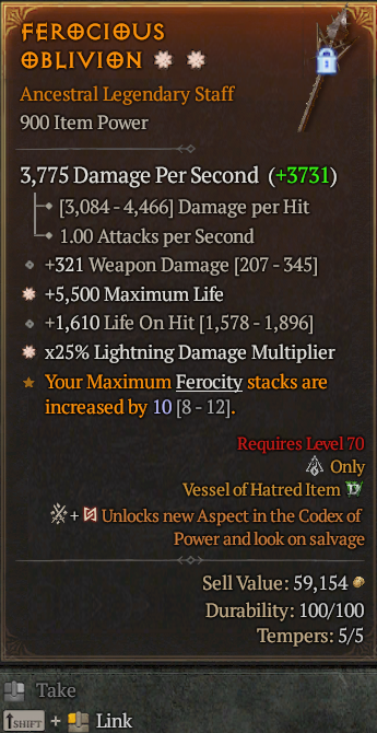 Legendary Staff Life/HP(GA) Lightning Multi(GA) // S13 24/7 Online Acc#1C5310