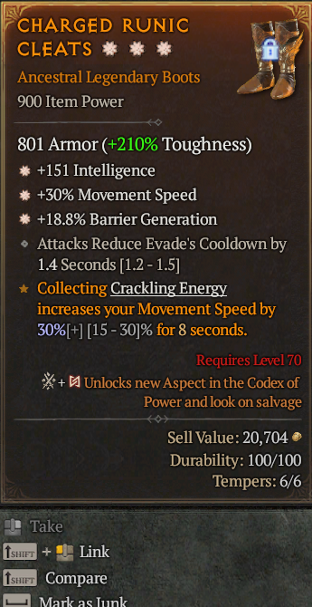 Legendary Boots Int(GA) MS(GA) Barrier// S13 24/7 Online Acc#1C546