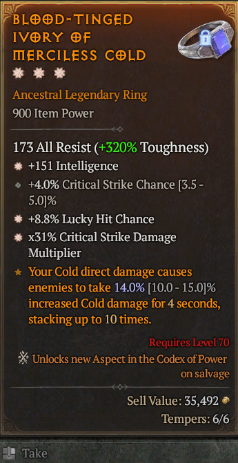 Legendary Ring Int(GA) Lucky(GA) CDM// S13 24/7 Online Acc#1C548