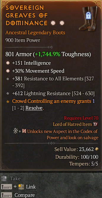 Legendary Boots Int(GA) MS(GA) // S13 24/7 Online Acc#1C613