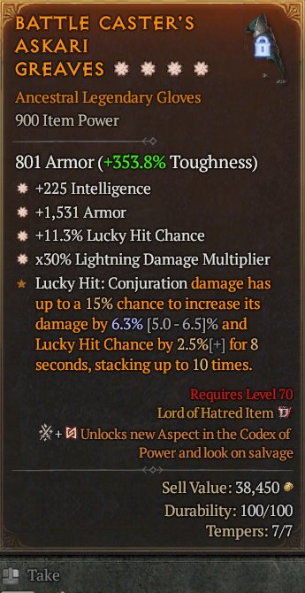 Legendary Gloves Int(GA) Armor(GA) Lucky(GA)/Lightning Multi(GA)/ S13 24/7 Online Acc#1C627