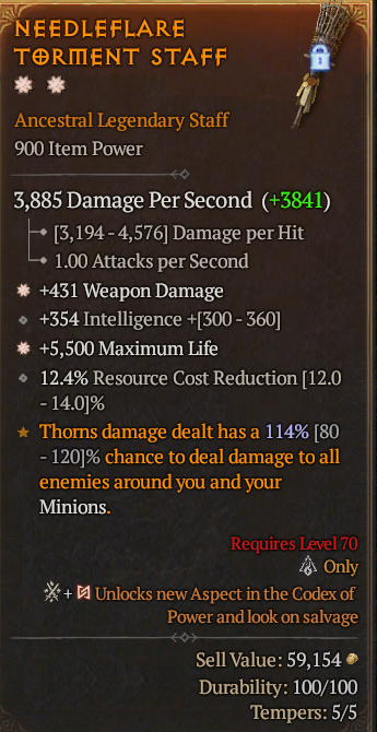 Legendary Staff Weapon Dmg(GA) Life/HP(GA) // S13 24/7 Online Acc#1C628