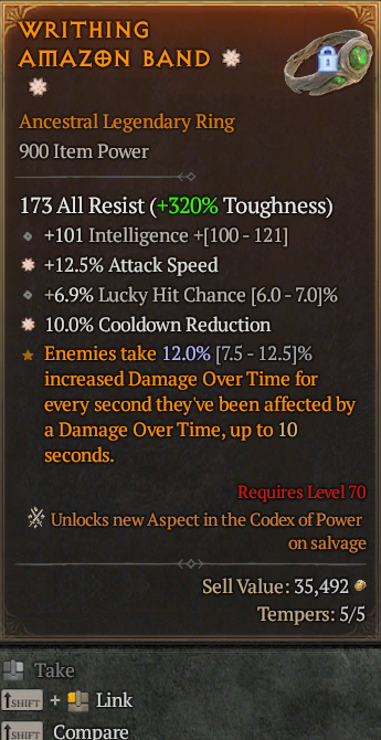 Legendary Ring IAS/AS(GA) Lucky(GA) CDR// S13 24/7 Online Acc#1C632