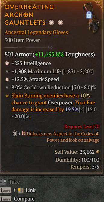 Legendary Gloves Int(GA) IAS/AS(GA) // S13 24/7 Online Acc#1C642