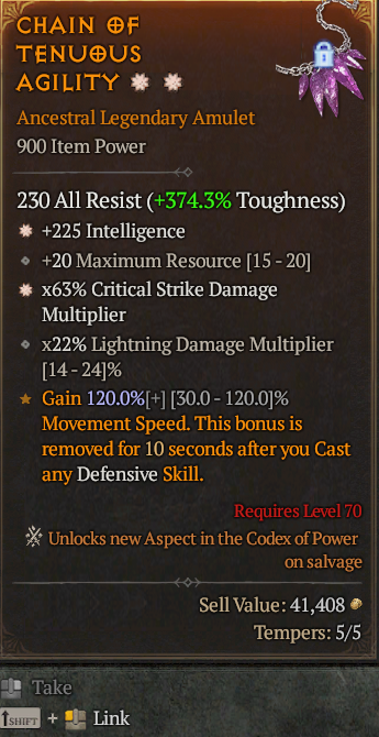 Legendary Amulet Int(GA) CDM(GA) // S13 24/7 Online Acc#1C712