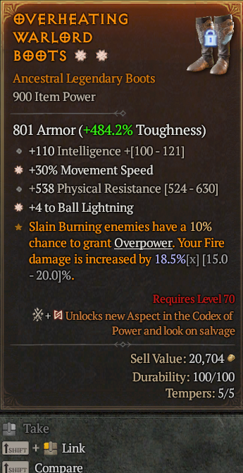 Legendary Boots MS(GA) Ball Lightning(GA) // S13 24/7 Online Acc#1C714