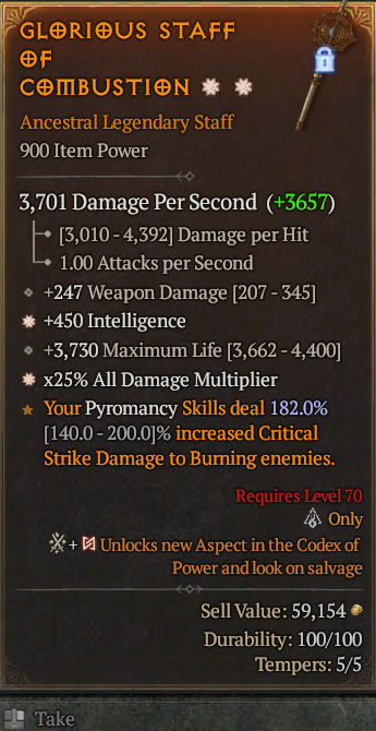 Legendary Staff Int(GA) Life/HP(GA) AD// S13 24/7 Online Acc#1C726