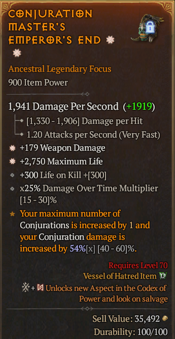 Legendary Focus Weapon Dmg(GA) Life/HP(GA) // S13 24/7 Online Acc#1C738