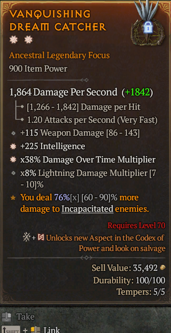 Legendary Focus Int(GA) DoT Multi(GA) // S13 24/7 Online Acc#1C744