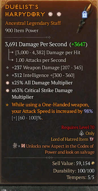 Legendary Staff AD(GA) CDM(GA) // S13 24/7 Online Acc#1C747