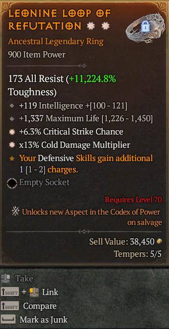 Legendary Ring CC(GA) Cold Multi(GA) // S13 24/7 Online Acc#1C753