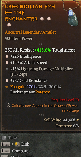 Legendary Amulet Int(GA) IAS/AS(GA) Cold Res// S13 24/7 Online Acc#1C757