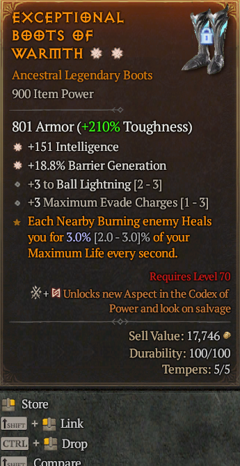 Legendary Boots Int(GA) Barrier(GA) // S13 24/7 Online Acc#1-King14
