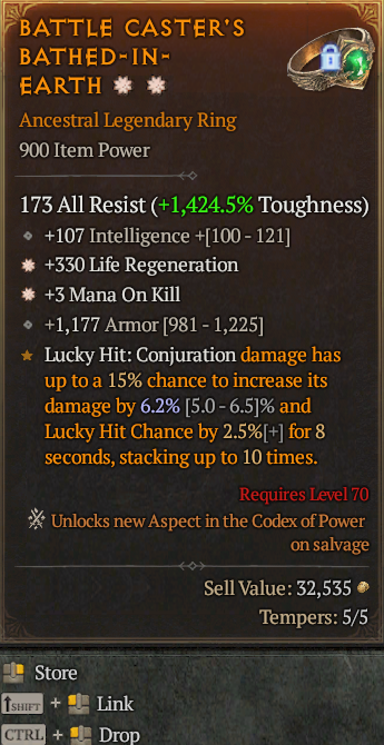 Legendary Ring Regen(GA) Mana/Kill(GA) // S13 24/7 Online Acc#1-King18