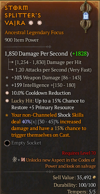 Legendary Focus Weapon Dmg(GA) CDR(GA) Lucky 15% Res// S13 24/7 Online Acc#1-King24