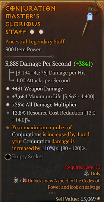 Legendary Staff Weapon Dmg(GA) Life/HP(GA) AD// S13 24/7 Online Acc#1-King27