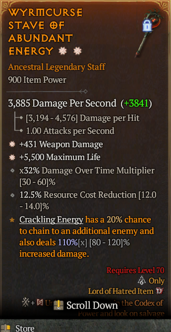 Legendary Staff Weapon Dmg(GA) Life/HP(GA) // S13 24/7 Online Acc#1-King210