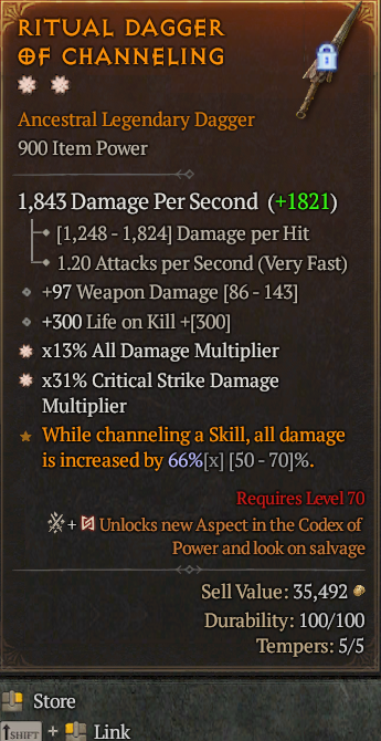 Legendary Dagger AD(GA) CDM(GA) // S13 24/7 Online Acc#1-King211