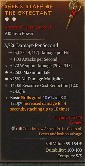 Legendary Staff Life/HP(GA) AD(GA) // S13 24/7 Online Acc#1-Kingg29