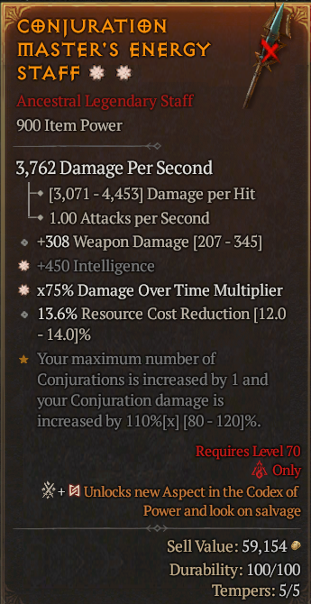 Legendary Staff Int(GA) DoT Multi(GA) // S13 24/7 Online Acc#1-Kingg31