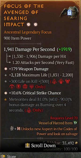 Legendary Focus Weapon Dmg(GA) CC(GA) // S13 24/7 Online Acc#1-Kingg33