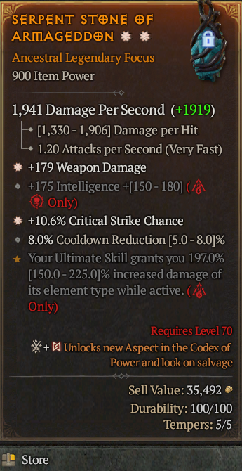 Legendary Focus Weapon Dmg(GA) CC(GA) // S13 24/7 Online Acc#1-Kingg38
